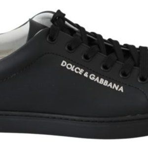 DOLCE & GABBANA  Black Leather Low Top Sneakers Sh